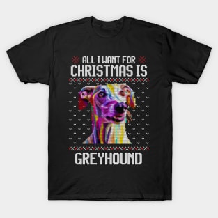 All I Want for Christmas is Greyhound - Christmas Gift for Dog Lover T-Shirt